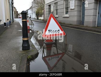UK Road Signs as found on streets of North Devon Stock Photo