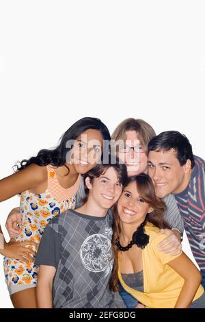 Portrait of a group of friends smiling Stock Photo