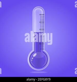 Thermometer. Cold weather. Isolated symbol on blue background. Vector illustration Stock Vector