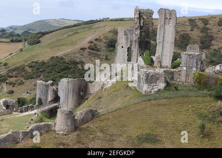 Corfe Castle, Wareham, Dorset – 6th August 2020. Stock Photo