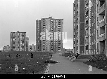 Tower Blocks, Ballymun, April 1986, Dublin, Republic of Ireland Stock Photo