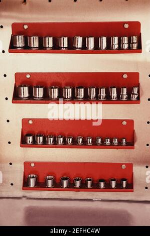 Assorted pieces of an adjustable spanner Stock Photo
