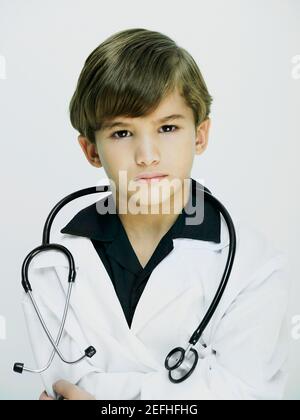 Portrait of a boy with a stethoscope around his neck Stock Photo