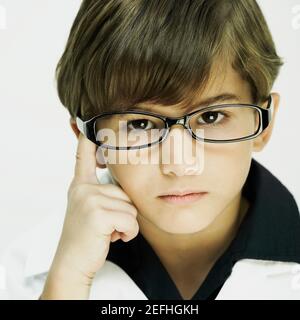 Portrait of a boy dressed as a doctor Stock Photo