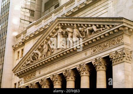 Low angle view of a building, New York Stock Exchange, New York City, New York State, USA Stock Photo