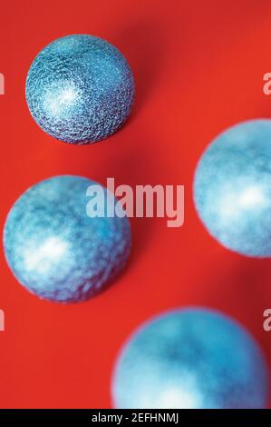 High angle view of Christmas balls Stock Photo
