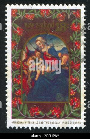 Madonna and Child with Two Angels. Cosimo Rosselli. Early 1480s Stock ...