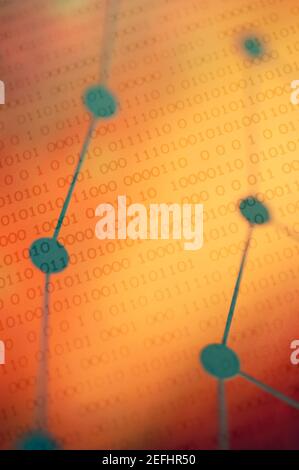 Close-up of binary code Stock Photo