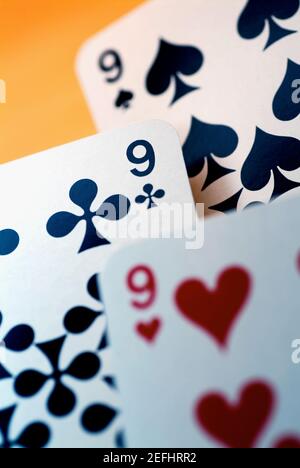 Close-up of four aces Stock Photo