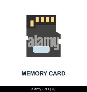 Memory Card flat icon. Color simple element from phone accessories collection. Creative Memory Card icon for web design, templates, infographics and Stock Vector