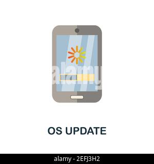 Os Update flat icon. Color simple element from phone accessories collection. Creative Os Update icon for web design, templates, infographics and more Stock Vector