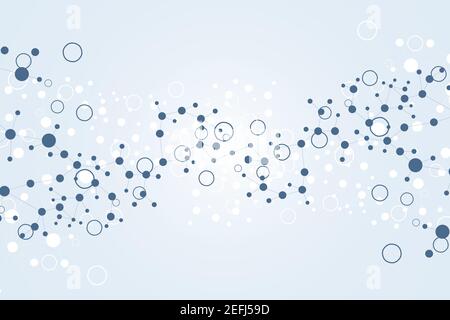 Structure molecule and communication. Dna, atom, neurons. Scientific concept for your design. Connected lines with dots. Medical, technology Stock Vector