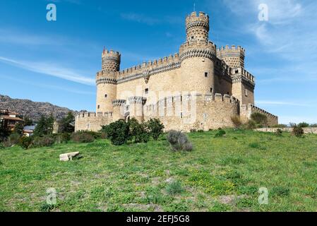 New castle of Manzanares el Real, Madrid, Spain Stock Photo
