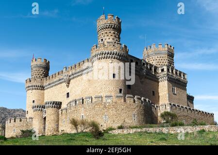 New castle of Manzanares el Real, Madrid, Spain Stock Photo