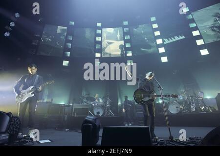 Radiohead performing live on stage at The Roundhouse in London Stock Photo