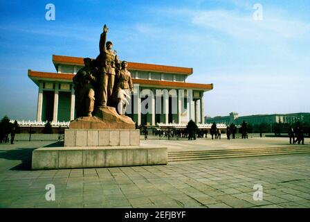 Statues in front of a building, Beijing, China Stock Photo