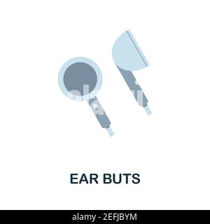 Ear Buts flat icon. Color simple element from phone accessories collection. Creative Ear Buts icon for web design, templates, infographics and more Stock Vector