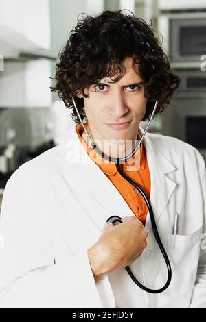 Portrait of a male doctor wearing a stethoscope Stock Photo