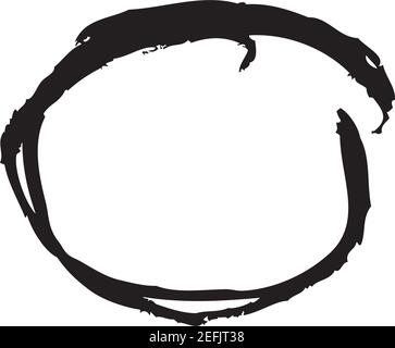 Vector illustration of a circle with the appearance of having been drawn by hand. Stock Vector