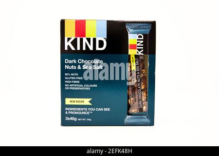 KIND - Dark Chocolate Nuts & Sea Salt Bars Stock Photo
