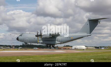A400M Atlas of the Spanish Air Force (code EC-400) landing at RAF Fairford for the 2019 Royal International Air Tattoo Stock Photo