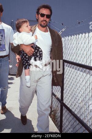 Bruce Springsteen and son Evan James Springsteen in 1991. Credit: Ralph