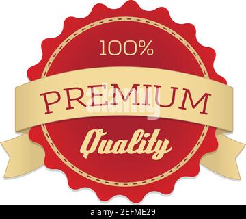 Premium quality label in vintage style. Vector illustration, for graphic and web design Stock Vector