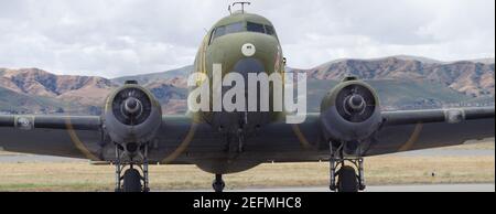 Douglas C-47 Skytrain 'Betsy's Biscuit Bomber' shown taxiing. Stock Photo