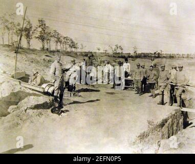Officers and men at second line of trenches, 1918 (30954227692). Stock Photo