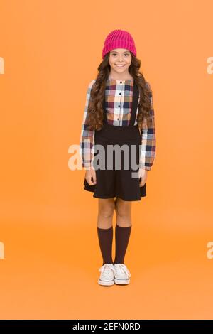 Daily outfit. Adorable schoolgirl. Perfect matching clothes. Kids