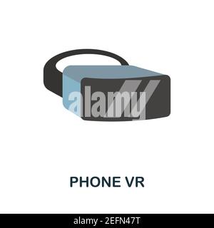 Phone Vr flat icon. Color simple element from phone accessories collection. Creative Phone Vr icon for web design, templates, infographics and more Stock Vector