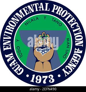 Official seal of the Guam Environmental Protection Agency. Stock Photo