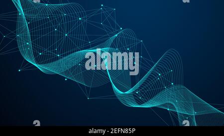 Global network connection concept. Big data visualization. Social network communication in the global computer networks. Internet technology. Business Stock Vector