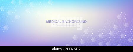 Health care and medical pattern innovation concept background design. Abstract geometric hexagons shape medicine and science background. Vector Stock Vector