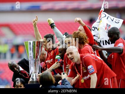 Grimsby Town And MK Dons Players Depart The Tunnel At Wembley As ...