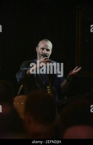 Fran Healy of Travis on stage at Hard Rock Cafe London, performing their biggest hits as well as new material from their latest album Everything at On Stock Photo