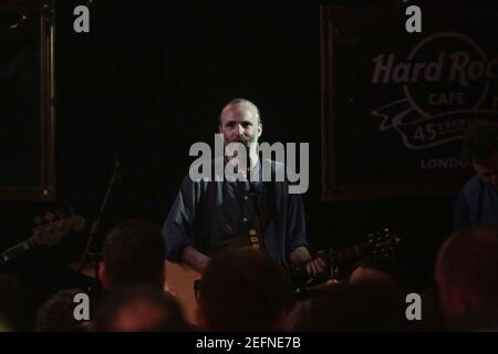 Fran Healy of Travis on stage at Hard Rock Cafe London, performing their biggest hits as well as new material from their latest album Everything at On Stock Photo