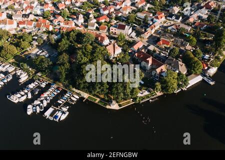 aerial view of Caputh and lake Schwielow, Berlin Brandenburg Stock Photo