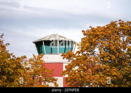 tower at alter Flugplatz (Frankfurter Grüngürtel), hessen, germany Stock Photo