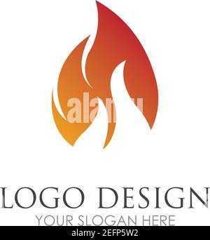 Fire with flame and feuer mit flamme Logo - Vector Stock Vector