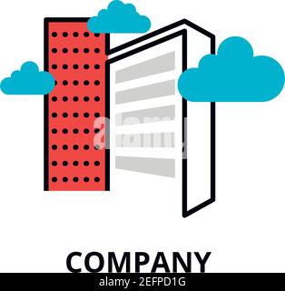 Modern flat editable line design vector illustration, company icon, for graphic and web design Stock Vector