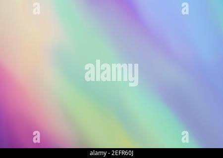 Holographic foil blurred abstract background for trendy design. Fantasy colorful card. Holographic sparkly cover with soft pastel colors Stock Photo