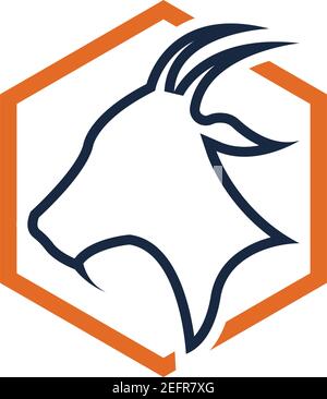 Goat Logo Template vector icon illustration design Stock Vector