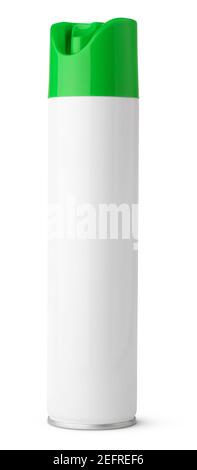 Air freshener aerosol spray metal bottle can isolated on white with clipping path Stock Photo