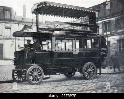Omnibus automobile à vapeur Gardner-Serpollet, de la Compagnie Générale des Omnibus de Paris (1906). Stock Photo