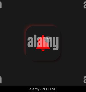 Bell Button with notification. Get notified icon. Vector Illustration On Black Background. Vector illustration Stock Vector