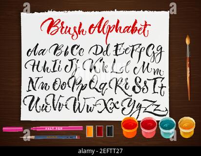 Black scrawling uppercase and lowercase alphabet letters made with ...