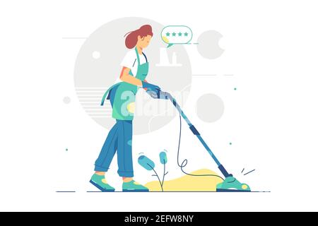 Woman work in cleaning service Stock Vector