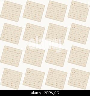 Illustration for the Jewish Passover, seamless pattern of matzah - the traditional food of the holiday. For Seder dinner decoration, wrapping and Stock Vector