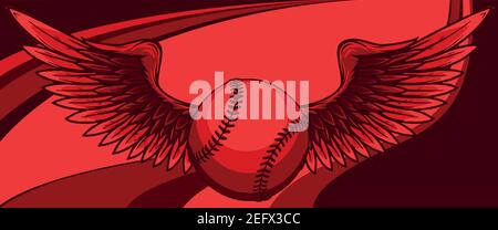 vector illustratio of Baseball ball with wings Stock Vector